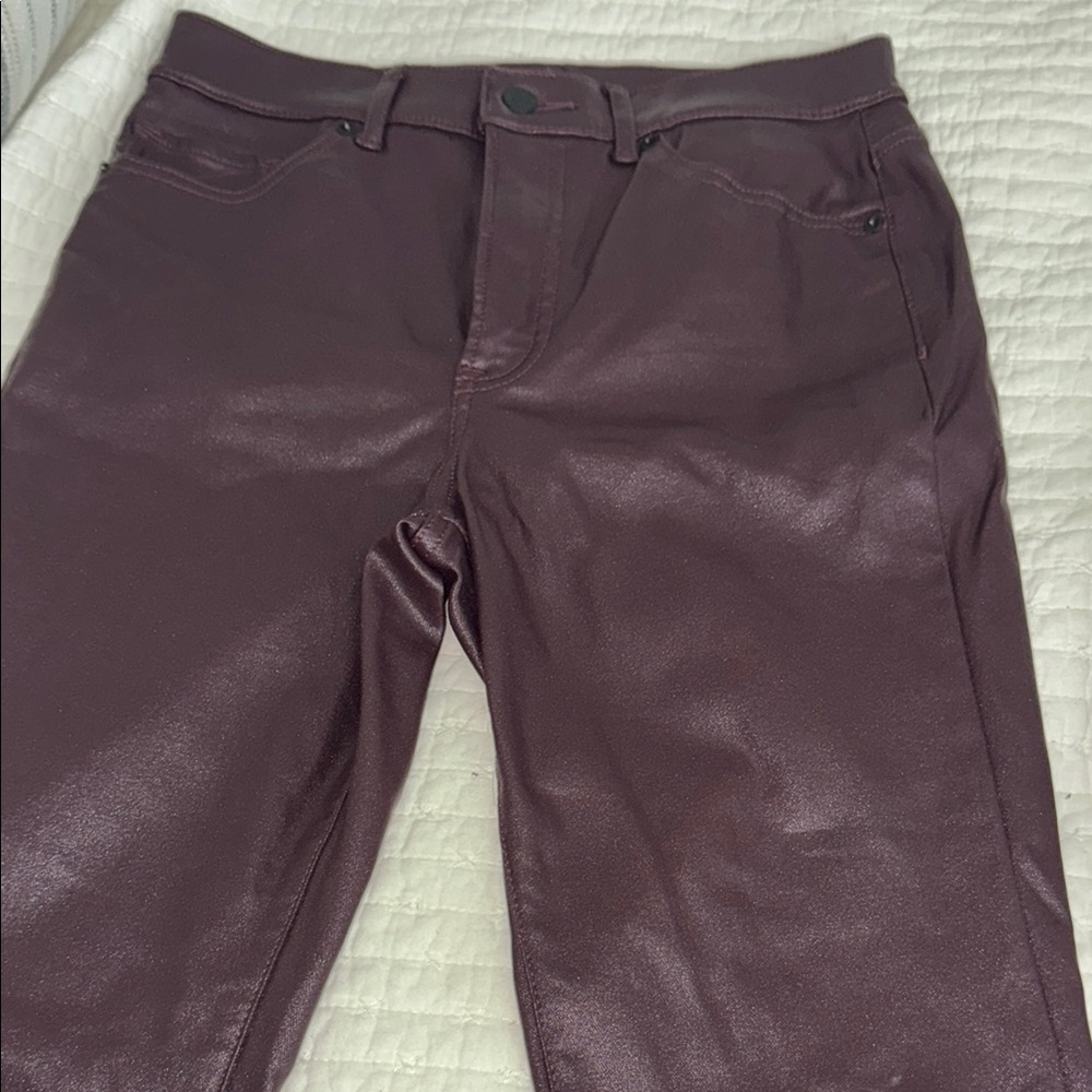 Express Women's Pants - coated Burgundy